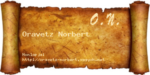 Oravetz Norbert névjegykártya