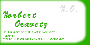 norbert oravetz business card